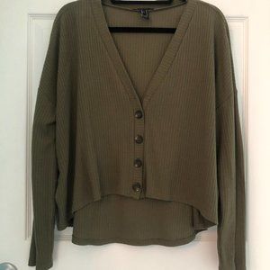 Olive Green Cropped Long Sleeve